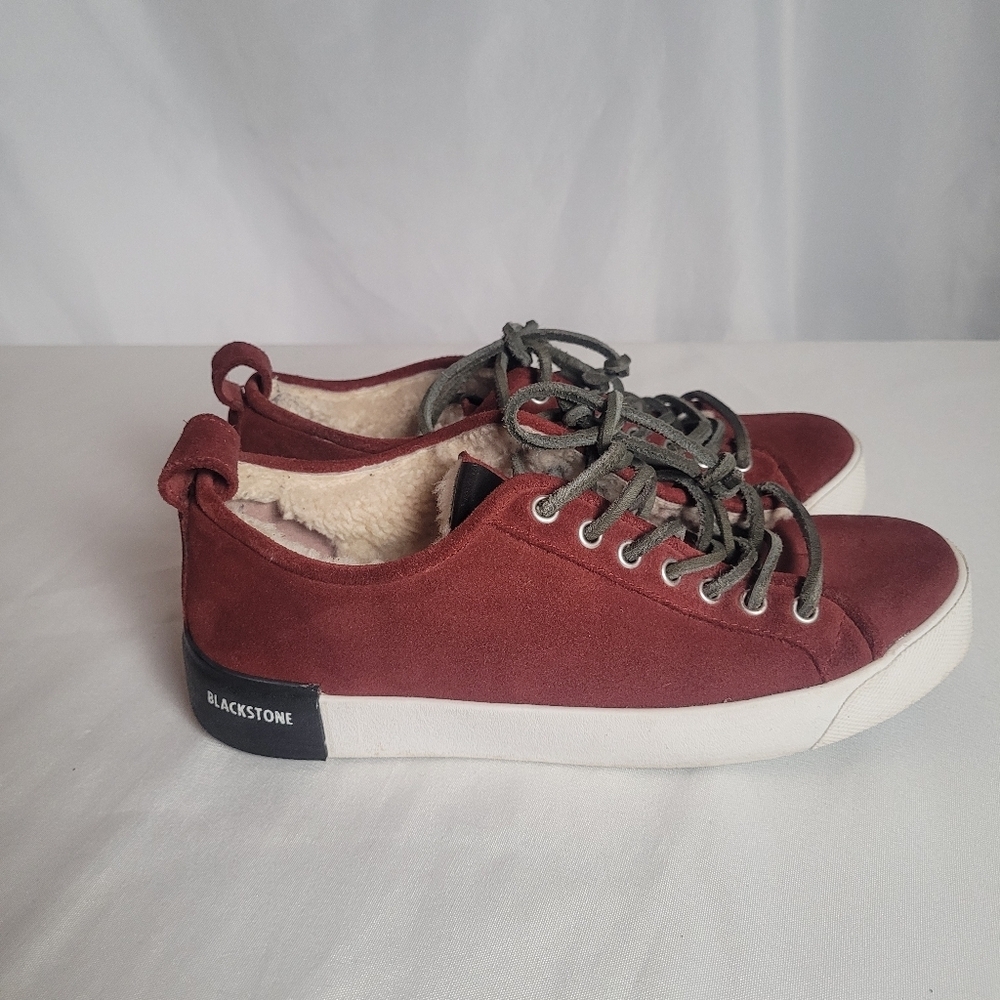 Blackstone QL60 Suede Rawhide Laces Sherpa Lined Skater Shoe Wine Size 7 Read